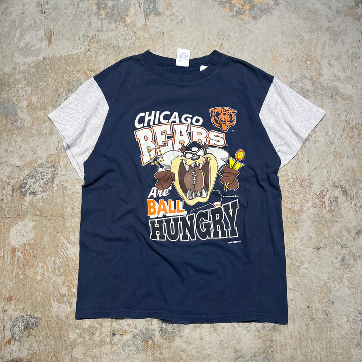 빈티지 Dazznian Devil/Chicago Bears/NFL/CSA/빈티지 싱글 스티치 프린트 티셔츠/크기 l