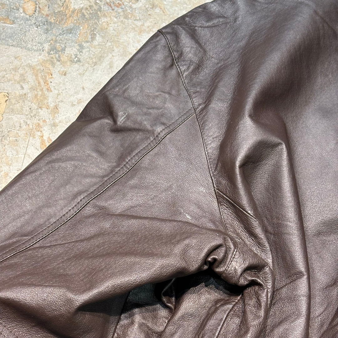 Used clothing 90's ST.JOHN'SBAY/ St.JOHN'SBAY/ Zip-up leather jacket/ Size XL