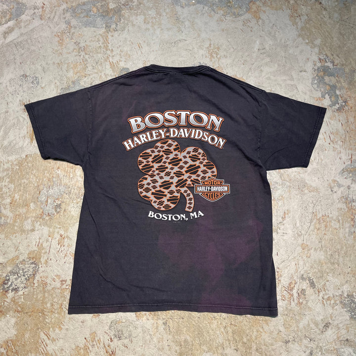 Used clothing Made in USA Harley-Davidson / Boston Massachusetts Store / Printed T-shirt / Size L