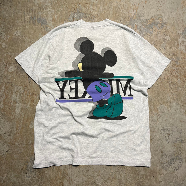 #4679 古着 90s ディズニー ミッキー/ヴィンテージ シングルステッチ Tシャツ/サイズXL相当