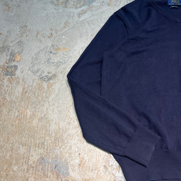 #3705 古着 POLO by Ralph Lauren/ラルフローレン /PIMA Cotton knit V Neck Sweatrer/ピマコットンニット Vネックセーター/サイズM