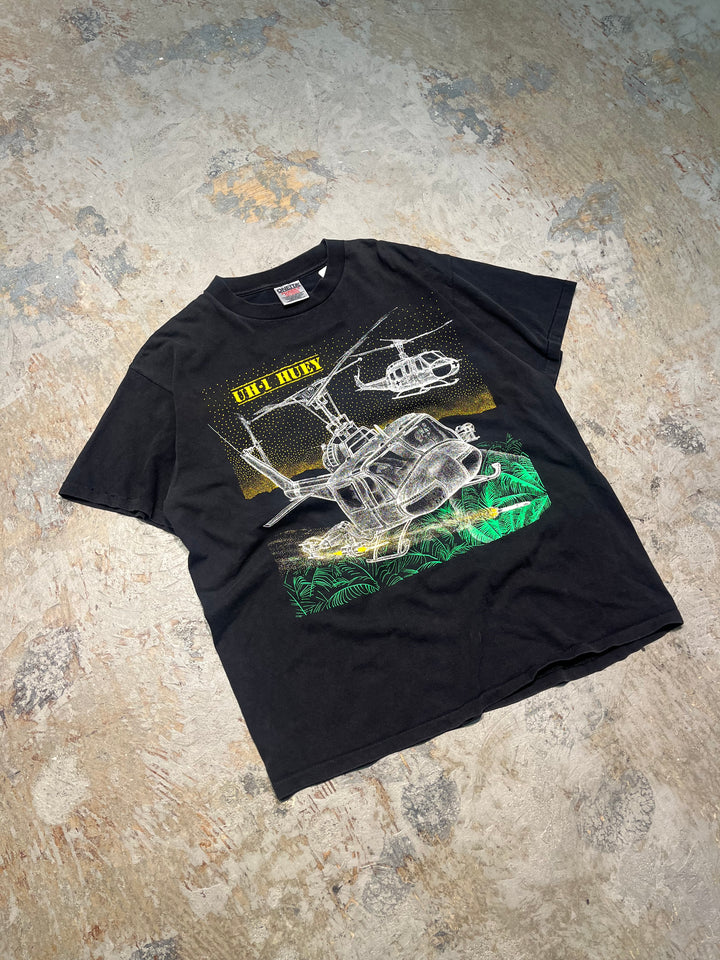#MA138旧衣服美国制造92's ONEITA/ onita /UH-1/美军直升机/复古单针T恤/尺寸L
