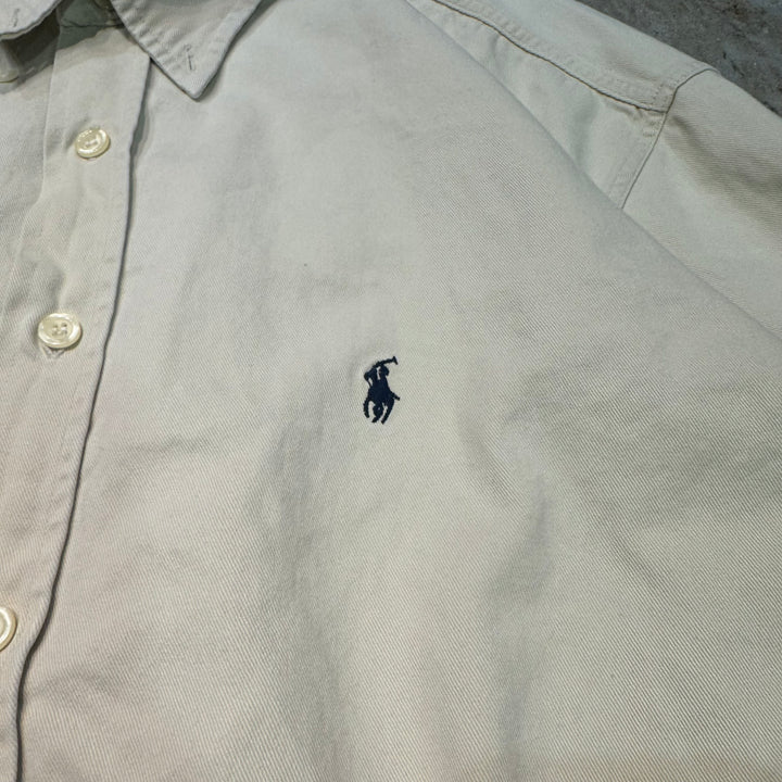 古着 USA製 RalphLauren/ラルフローレン/ 長袖シャツ/無地/サイズL-XL