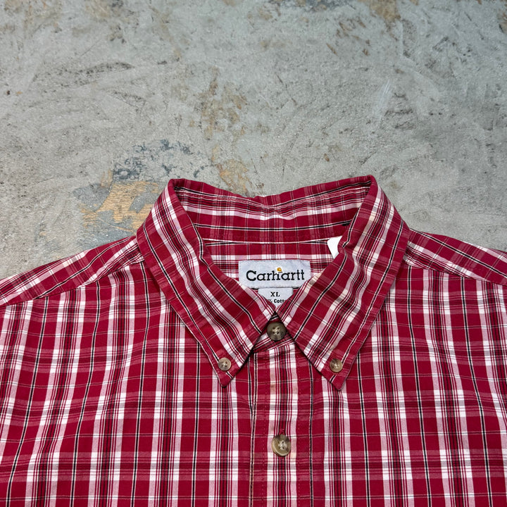 古着 carhartt/カーハート/ ボタンダウン半袖シャツ/ チェック柄/ サイズXL