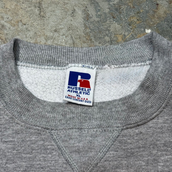 古着 USA製 90's~ RUSSELLATHLETIC/ ラッセル アスレチック/ クルーネックブランクスウェット/ 無地/ Vガゼット/ サイズXL