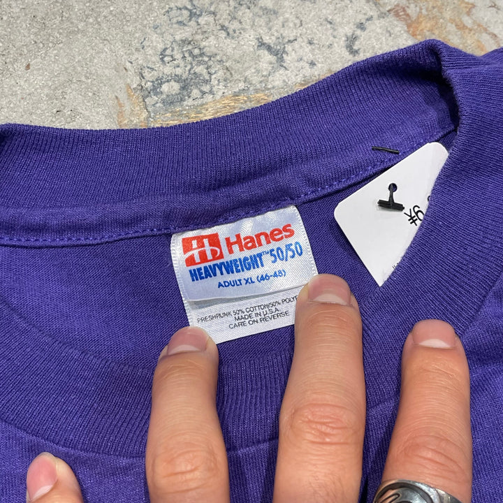 #4827 古着 90's Hanes/ヘインズ/ハンフォード技術開発研究所/USA製/Tシャツ/ヴィンテージ/シングルステッチ/サイズXL