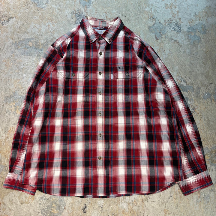 중고 의류 Carhartt/Carhartt/Button-Down Long Sleeve Shirt/Checked Pattern/Size XL