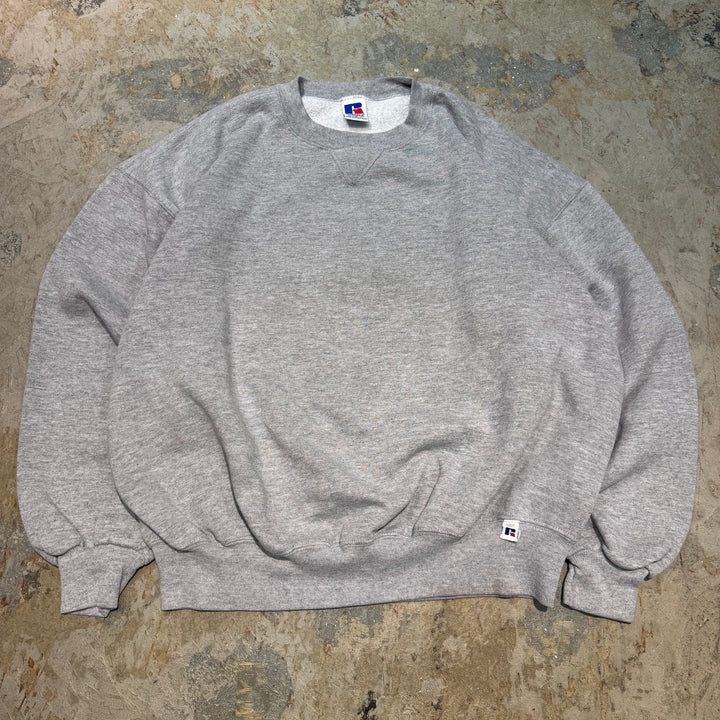 古着 USA製 90's~ RUSSELLATHLETIC/ ラッセル アスレチック/ クルーネックブランクスウェット/ 無地/ Vガゼット/ サイズXL