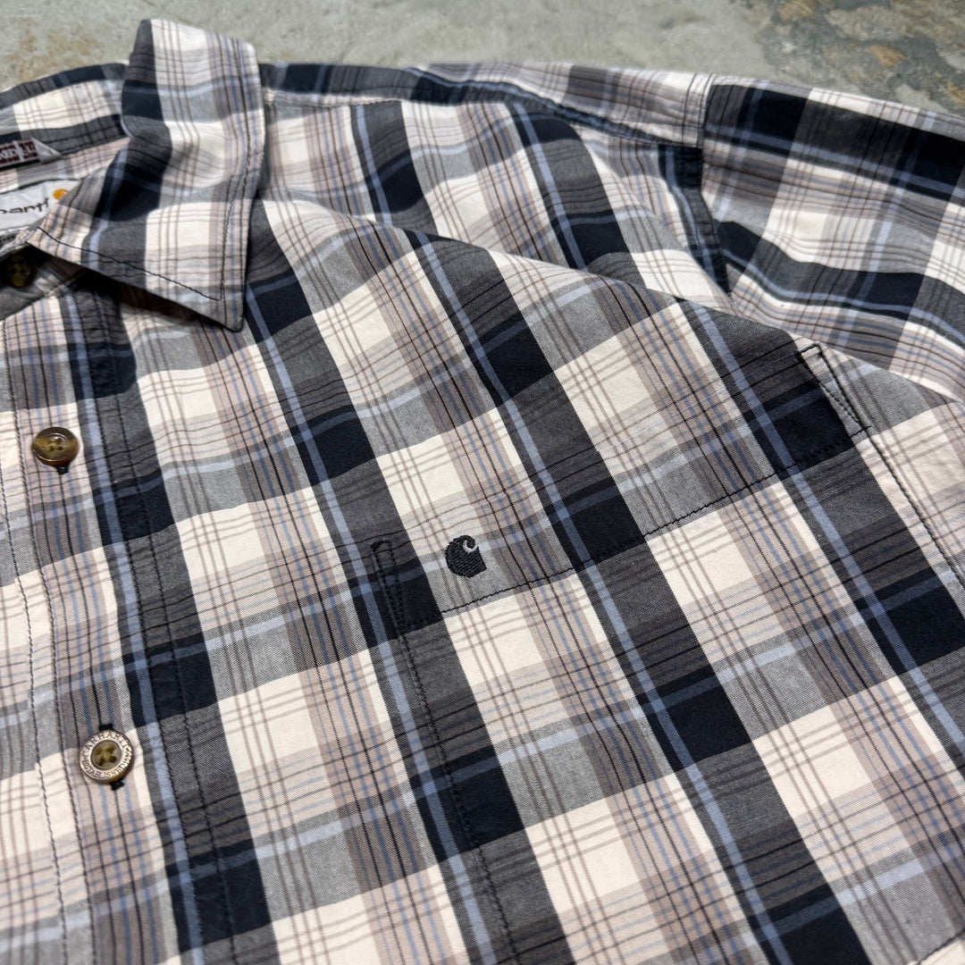 Used clothing carhartt/ short sleeve shirt/ checkered pattern/ size 2XL