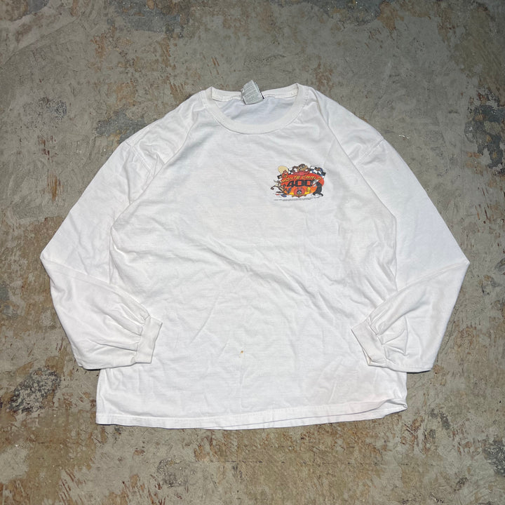 #4815 Used clothing 01's Rooney Tunes/WB/Monte Carlo/Racing style/Long T-shirt/Single stitch/Size XL equivalent