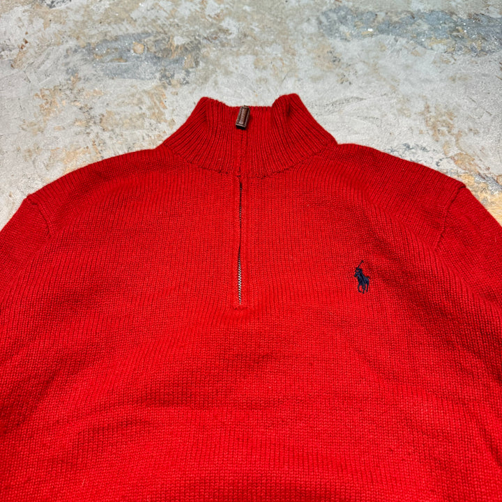 旧衣POLO by Ralph Lauren/ POLO拉尔夫劳伦/半拉链针织毛衣/尺寸M
