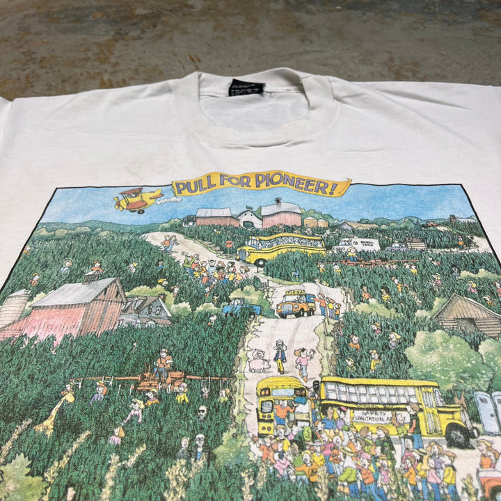 #4300 SCREEN STARS/short sleeve t-shirt Tee/シングルステッチ/半袖Tシャツ/90's/PULL FOR PIONEER!/MADE IN USA/サイズL