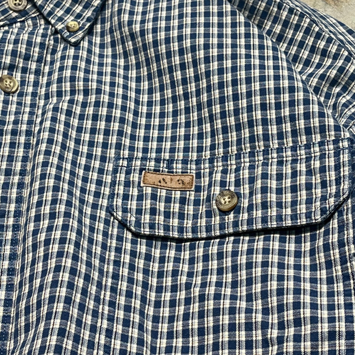 #4372 Used clothing Carhartt/Long Sleeve Button Down Shirt/Long Sleeve Button Down Shirt/Checked Plaid/Size 2XL