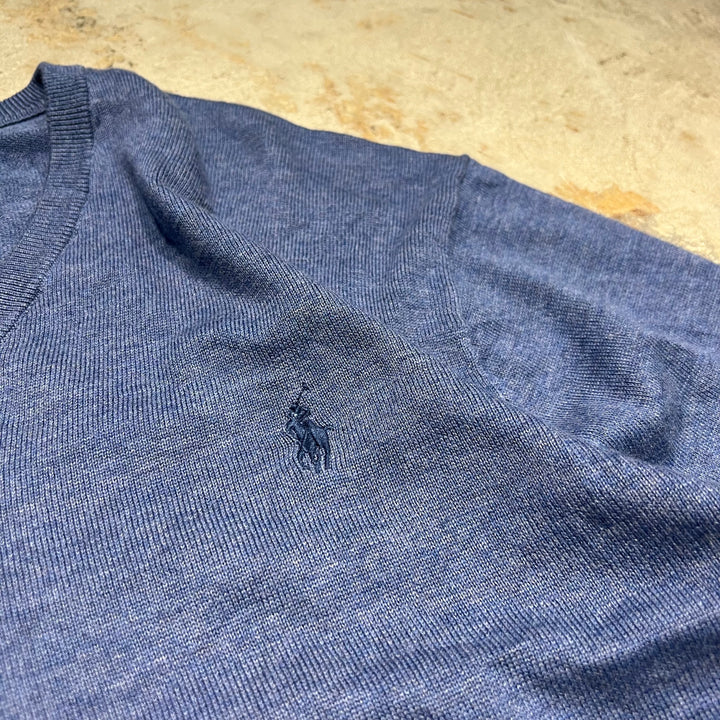 #3701古着/ラルフローレン/POLObyRalphLauren/コットンニット/Cottonknit/Vネック/サイズXXL