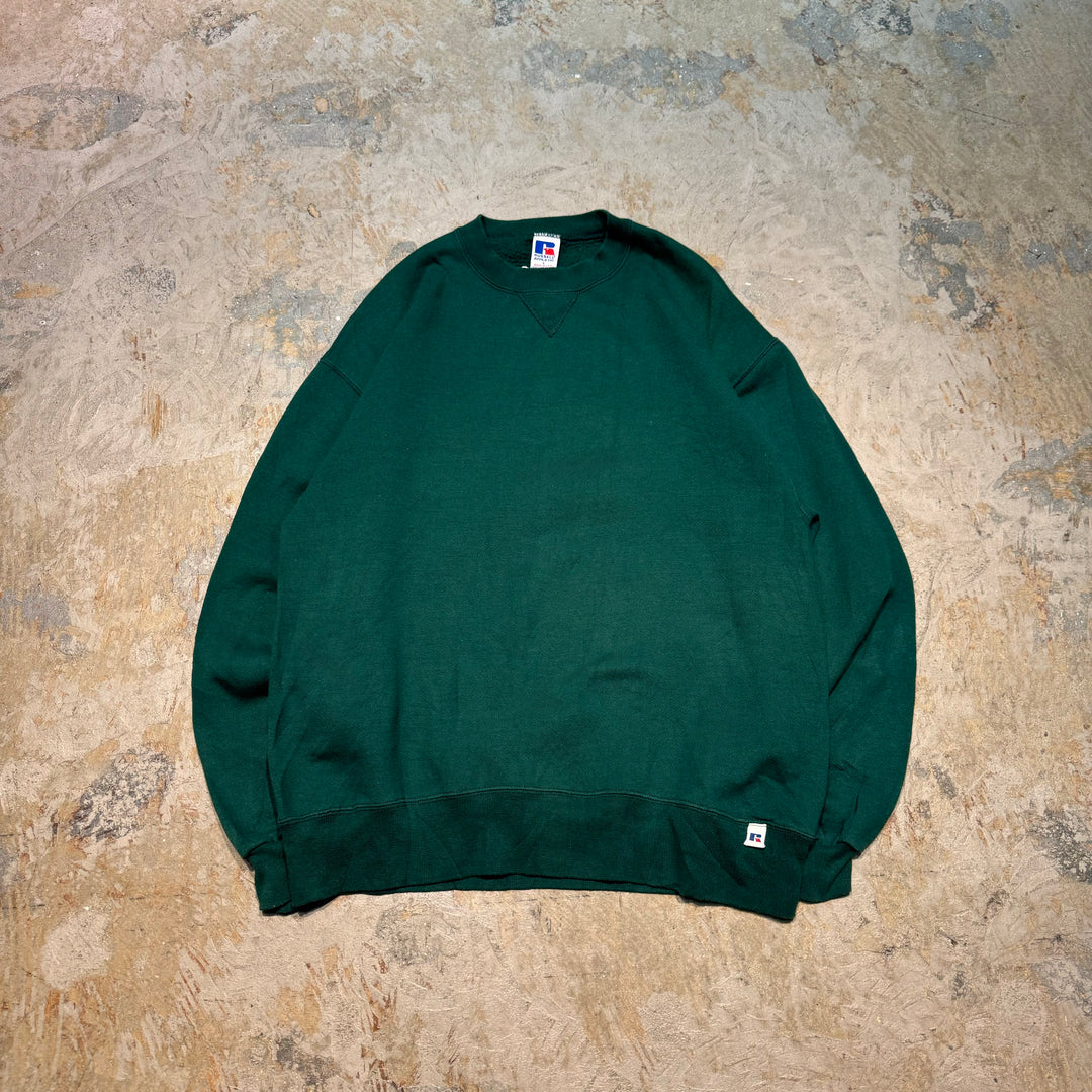 미국 80 년대에서 만든 중고 의류 ~ Russell Athletic/ Russell Athletic/ Blank Crew Neck Sweatshirt/ Plain/ Front V Gusset/ Size L