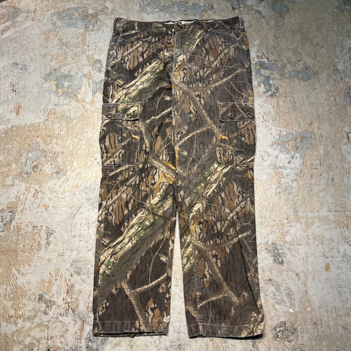 #4218 古着 MOSSY OAK/Chamois cross real tree work Pants/シャモアクロスリアルツリーワークパンツ/リアルツリー柄/サイズL