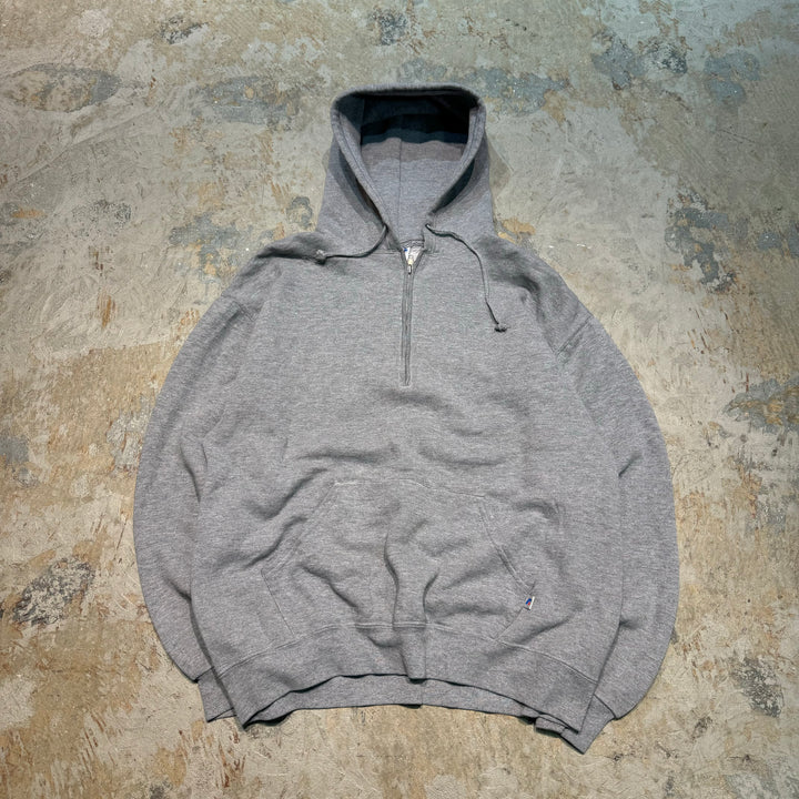 旧衣服80's~ RUSSELLATHLETIC/ RUSSELLATHLETIC/半拉链空白套衫连帽衫/纯色/尺寸L