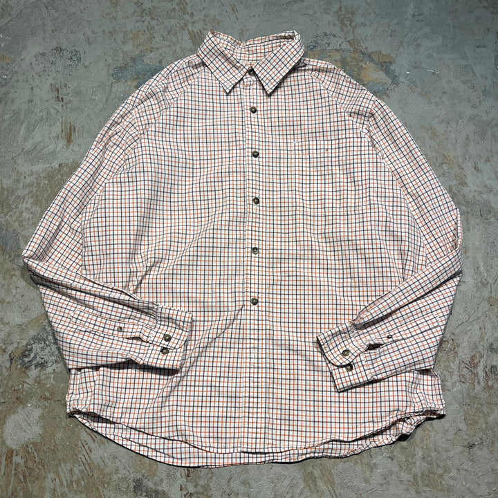 #4369 Used clothing Carhartt/Long Sleeve Button Down Shirt/Long Sleeve Button Down Shirt/Checked Plaid/Size XL