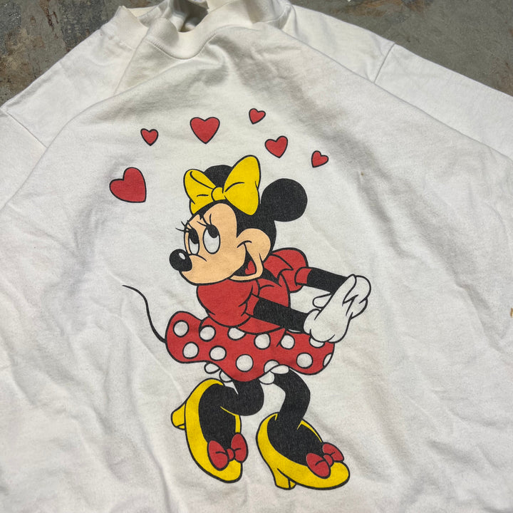 古着 USA製 80's ディズニー/オールド ミニー/ヴィンテージ シングルステッチ プリントTシャツ/サイズM