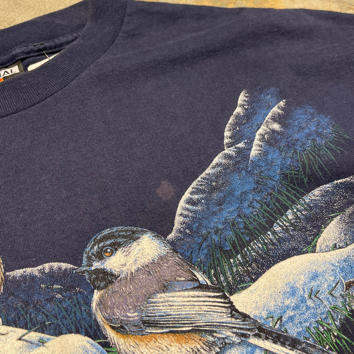 Used clothing 90's USA made SIGNAL SPORT / Sparrow / Single stitched printed T-shirt size XL