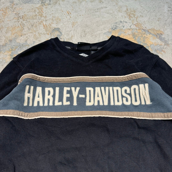 중고 의류 Harley-Davidson/Harley Davidson/V-Neck Cotton 니트 스웨터/크기 m