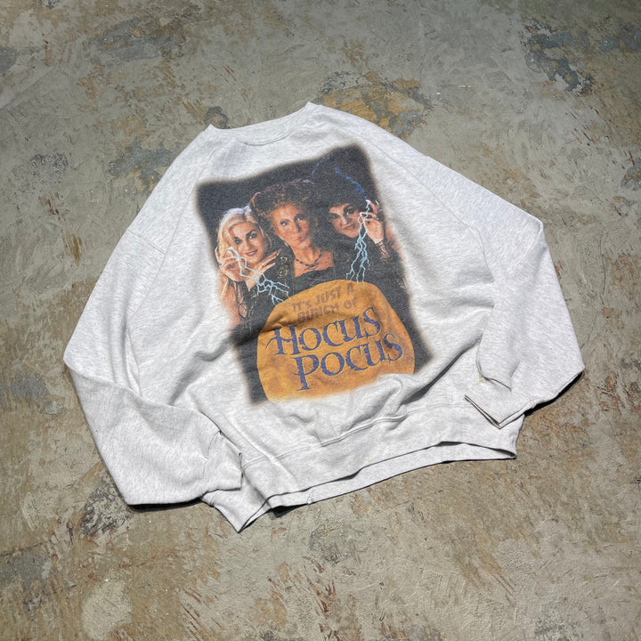 #4129 古着 Hanes/ヘインズ/Crew neck Print Sweat/クルーネックスウェット/Hocus Pocus/サイズL