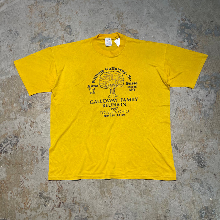 #4826 古着 90's ギャロウェイ家族の再開/USA製/Tシャツ/ヴィンテージ/シングルステッチ/サイズXL