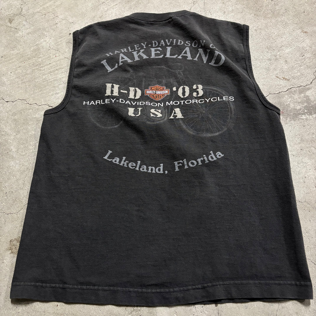 古着  USA製 Harley-Davidson /ハーレー ダビッドソン/ プリントTシャツ/ ノースリーブ/ サイズM