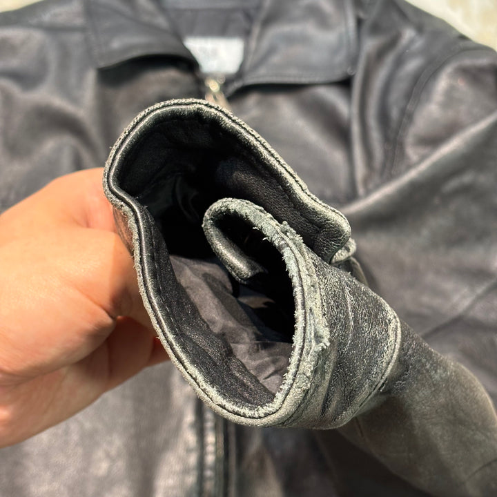 古着 WILSONS LEATHER/ ウィルソンズレザー/ 本革ジップアップレザージャケット/ 牛革/ サイズXL