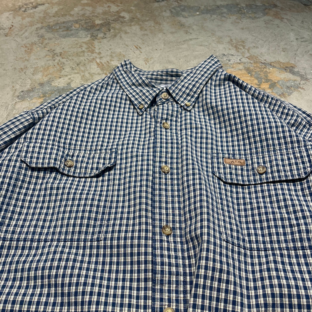 #4372 Used clothing Carhartt/Long Sleeve Button Down Shirt/Long Sleeve Button Down Shirt/Checked Plaid/Size 2XL