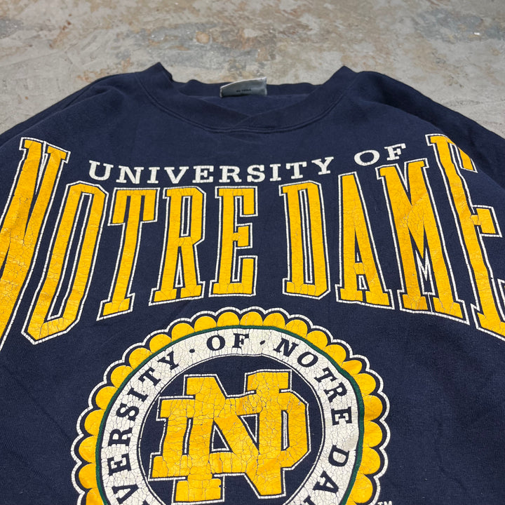 #4061 古着 Unknow/Crew neck sweat/クルーネックスウェット/NOTRE DAME/カレッジロゴ/サイズL