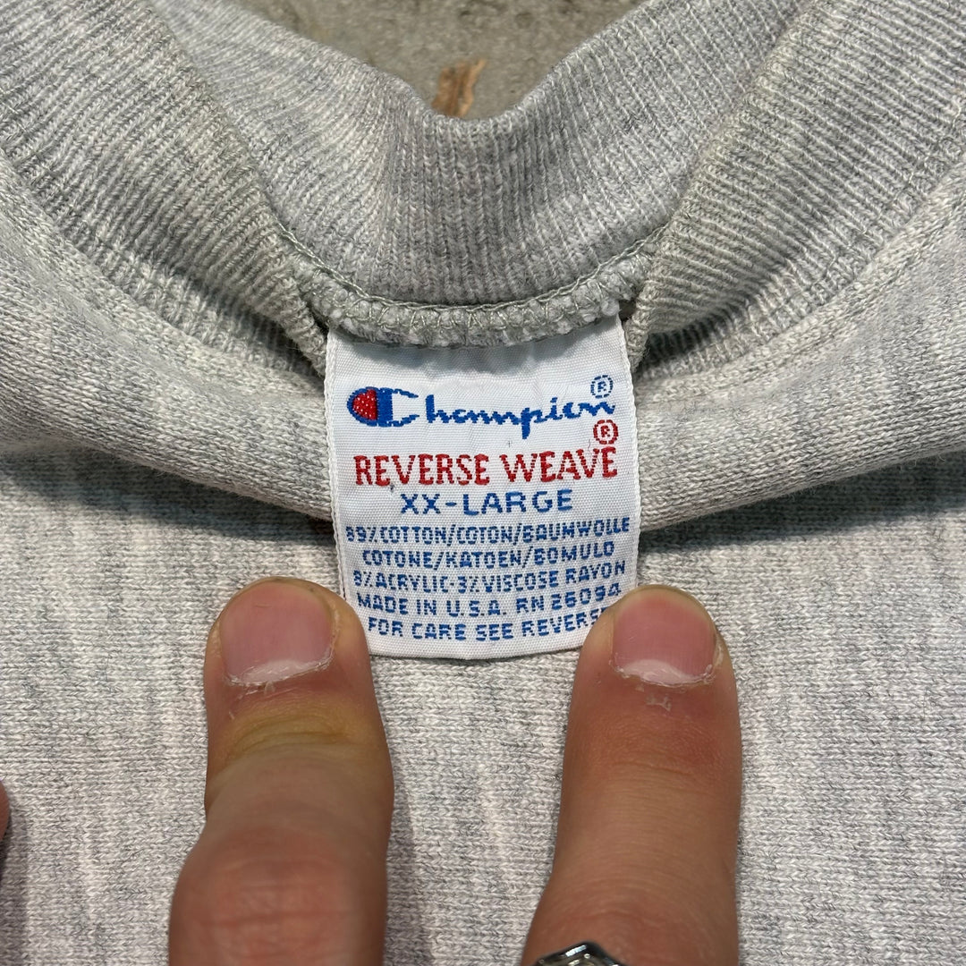 Used clothing Made in USA 90's Champion/ Champion/Reverse Weave/Crew Neck Sweatshirt/University of Michigan/Embroidered Logo/Size XXL