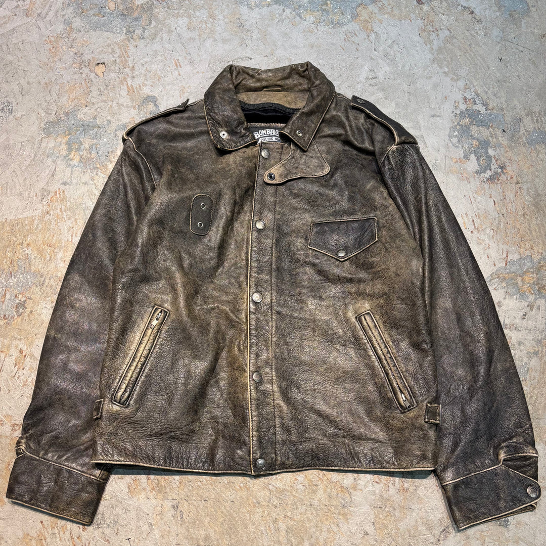 중고 의류 usavintage/ zip-up 가죽 자켓/ 크기 XXL