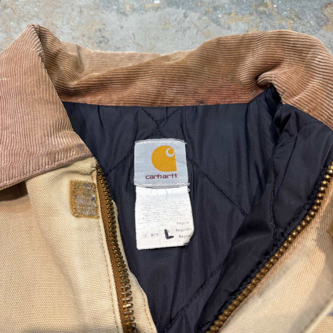 古着 carhartt/ カーハート/ デトロイトジャケット/ 裏地キルティング/ 襟コーデュロイ/サイズL