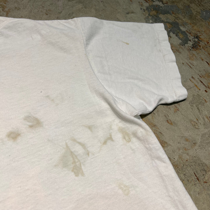 古着 89's JIM BENTON/ジム・ベントン/MR.OUTDOORMAN/イラスト/ヴィンテージ シングルステッチ プリントTシャツ/サイズL相当