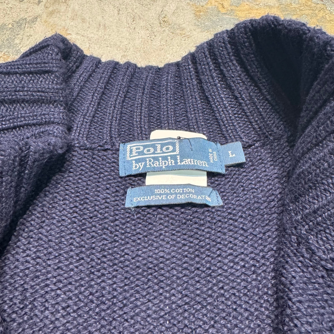 Used clothing POLO by Ralph Lauren/ Polo by Ralph Lauren/ Half zip knit sweater/ Size L