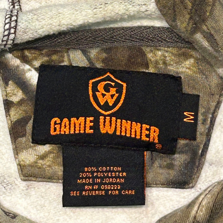 旧衣服GAME WINNER/游戏WINNER/真正的树图案拉链连帽衫/尺寸M