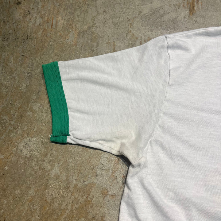 #4791 古着 USA製80's Hanes/ヘインズ/ヴィンテージ リンガー Tシャツ/サイズM