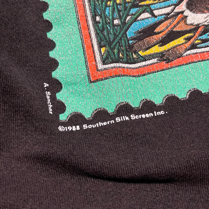 #4130 古着 Hanes/ヘインズ/Crew neck Print Sweat/クルーネックスウェット/MARYLAND/アニマルプリント/MADE IN U.S.A/サイズL