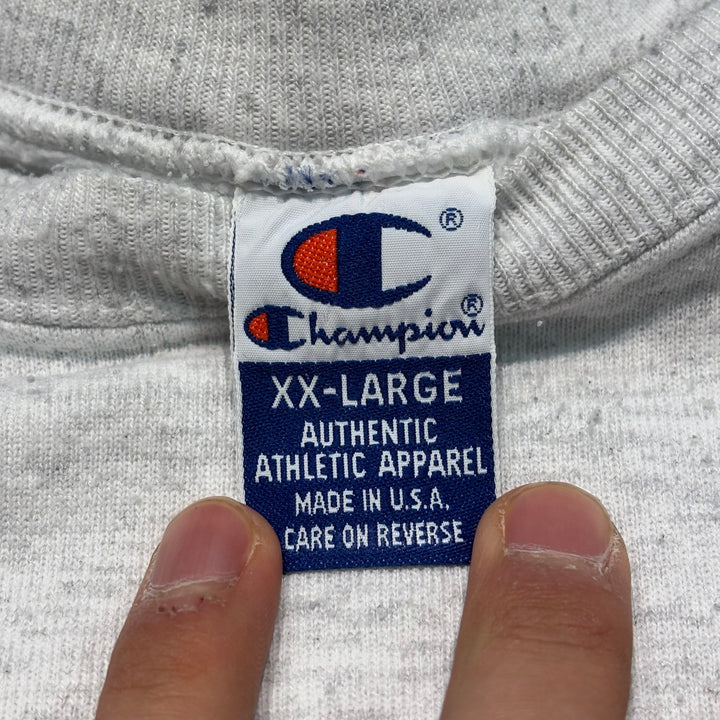 미국 90 년대 챔피언/ 승무원 넥 스웨트 셔츠/ 홀든/ 자수 태그/ 사이즈 XXL에서 만든 중고 의류