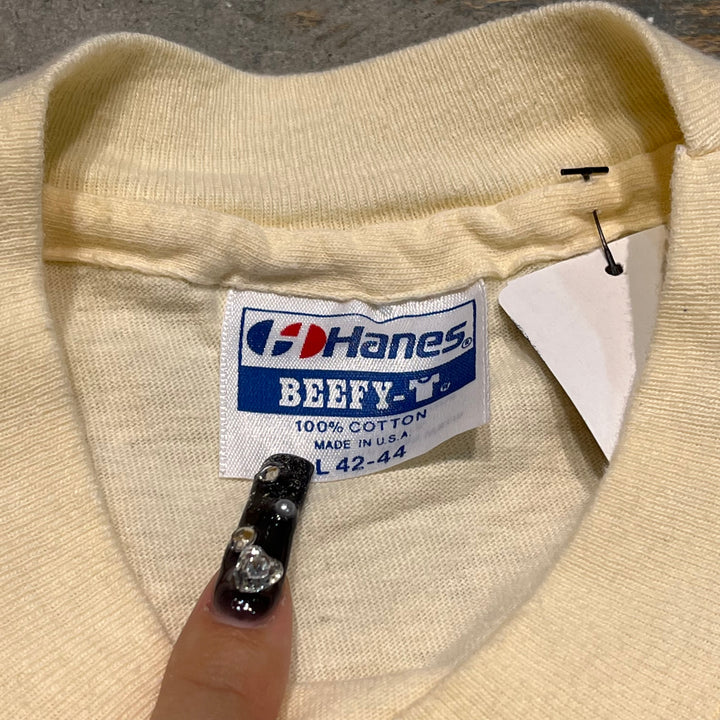 古着 USA製 90's ヘインズClaude Monet クロード・モネ/ヴィンテージ シングルステッチ Tシャツ/サイズL