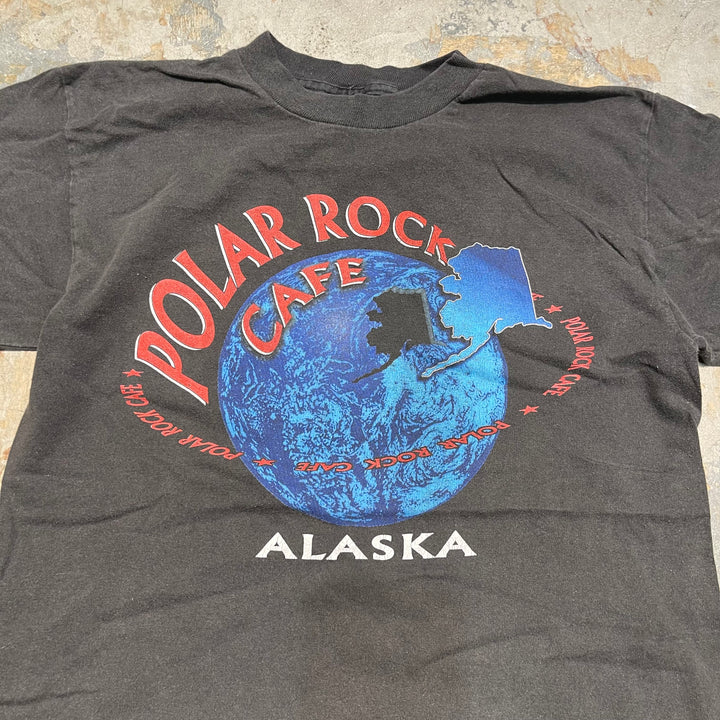 #4850 古着 90's  USA製 /Polar Rock CAFE ALASKA ポーラーロックカフェ/ヴィンテージ シングルステッチ Tシャツ/サイズM