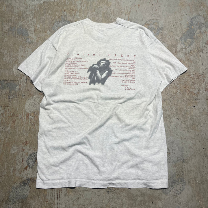 미국 80 년대에서 만든 빈티지 의류 ~ 스크린 스타/플로렌 판화/카루 소/아티스트/빈티지 싱글 스티치 프린트 티셔츠/크기 L