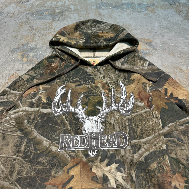 旧衣服RED HEAD/红头/Real Tree Pattern Pull Over Parker /真实树图案套衫连帽衫/尺寸L