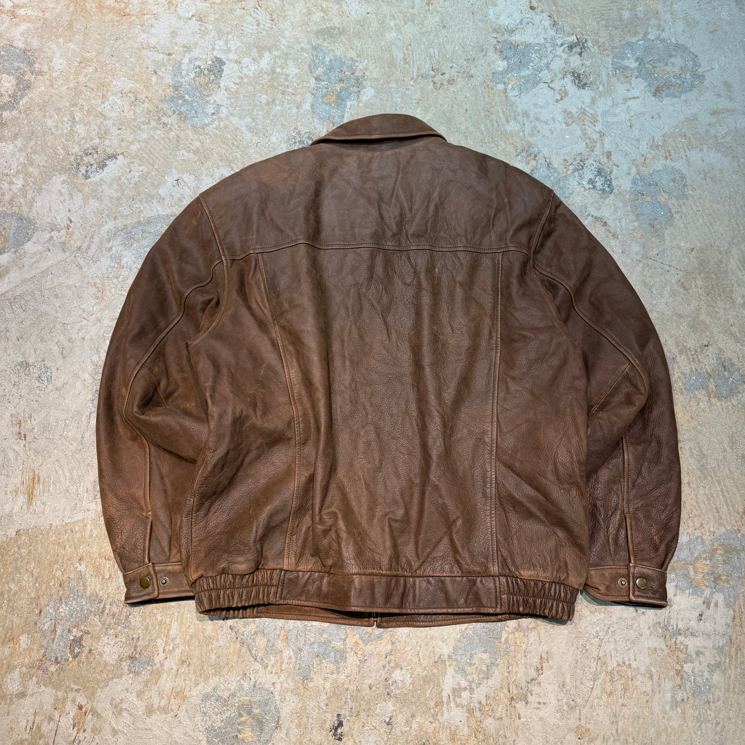 빈티지 의류 Croft & Barrow/ Craft & Barrow/ Zip-Up Leather Jacket/ Size L