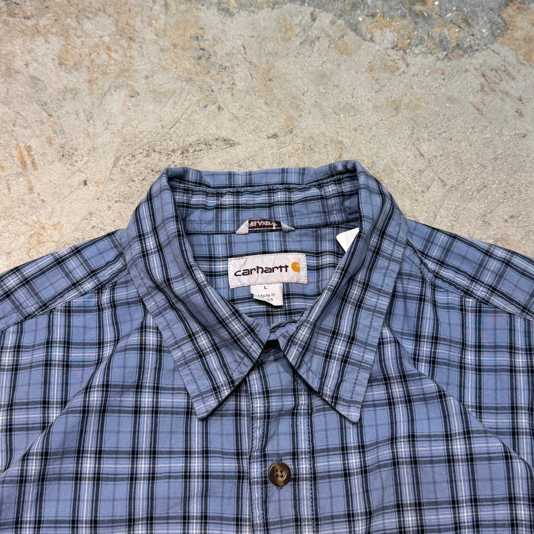 Used clothing carhartt/Carhartt/Button-down short sleeve shirt/Checked pattern/Size L