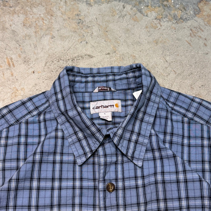 Used clothing carhartt/Carhartt/Button-down short sleeve shirt/Checked pattern/Size L