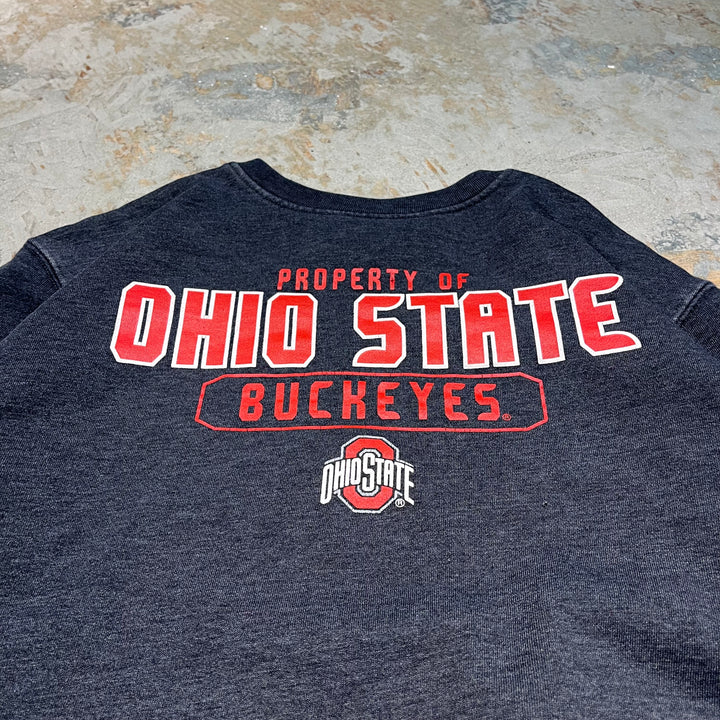 #4059 古着 Unknow/Crew neck sweat/クルーネックスウェット/OHIO STATE/カレッジロゴ/サイズL