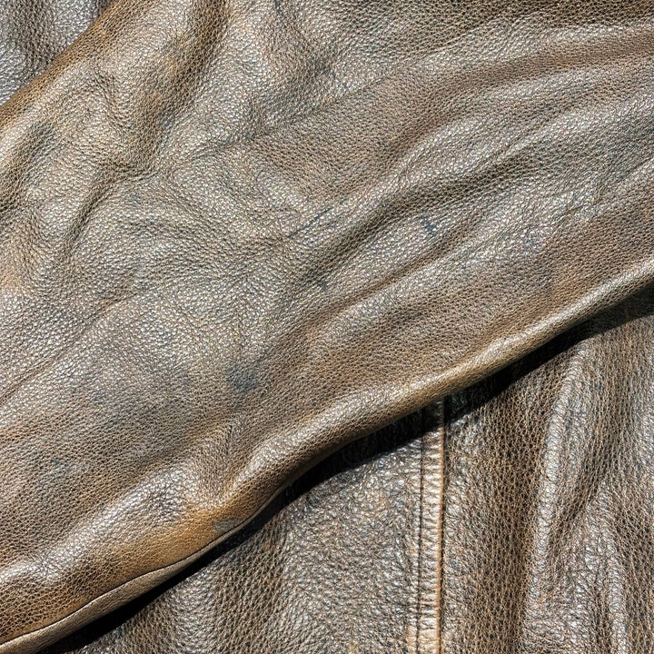 중고 의류 St.John'Sbay/ St. John 's Bay/ Genuine Leather Zip-Up Leather Jacket/ Cowhide/ Size XL