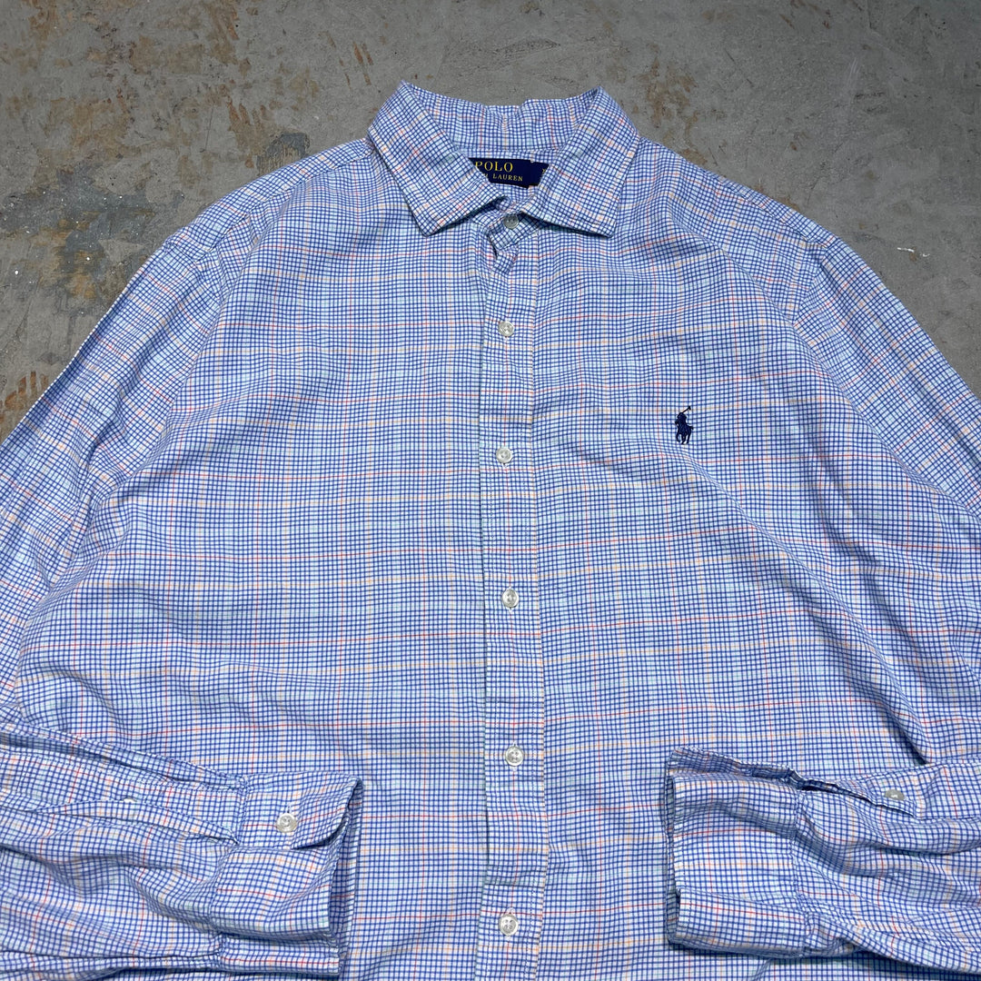 #4394 古着 Ralph Lauren/ラルフローレン/Long Sleeve Shirt/長袖シャツ/Check/チェック/サイズXL
